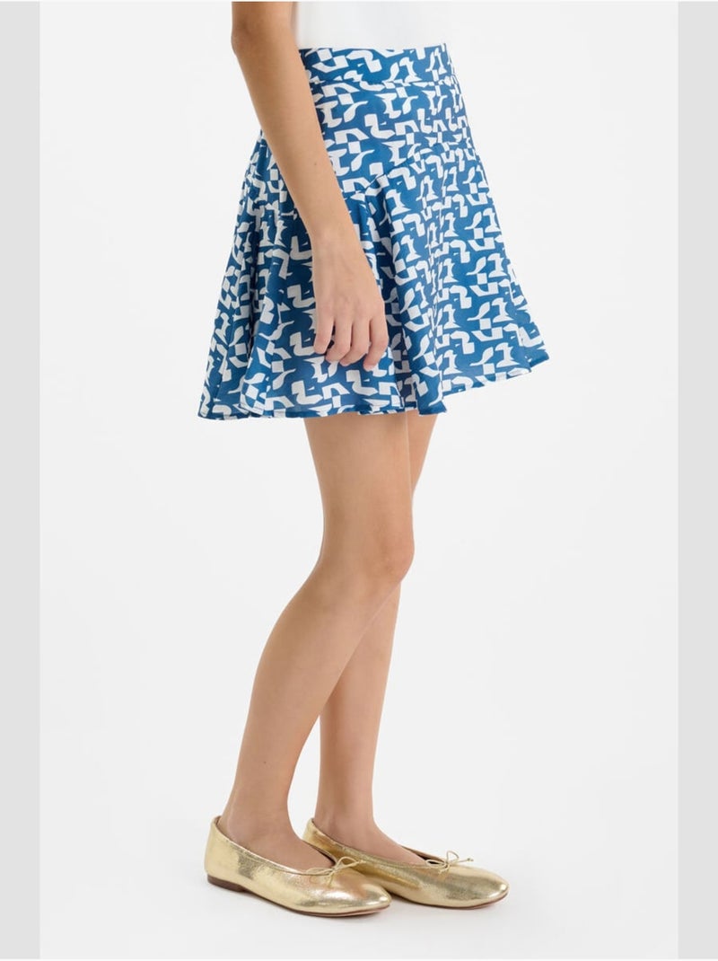 Jupe JUDITGI evasée, patineuse 'Le Temps Des Cerises' Bleu - Kiabi