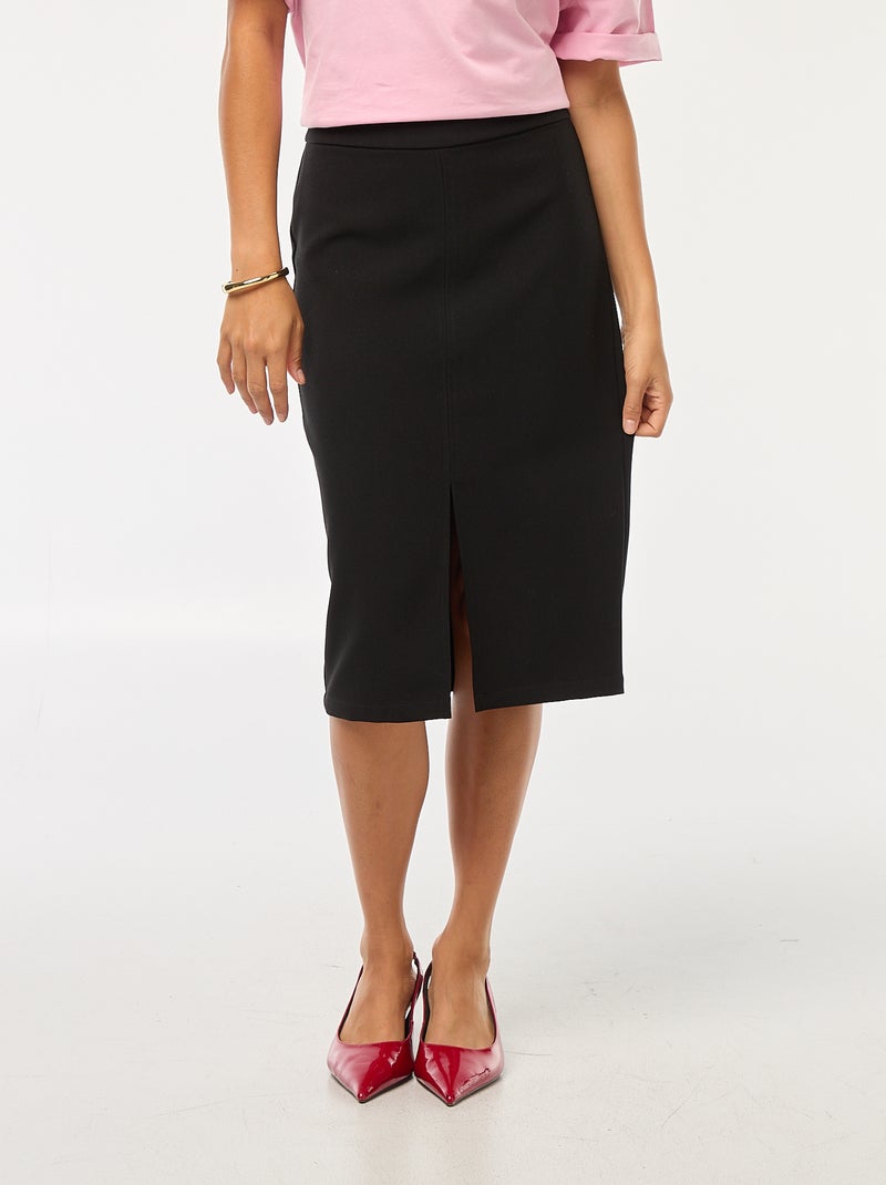 Jupe large taille haute Noir - Kiabi