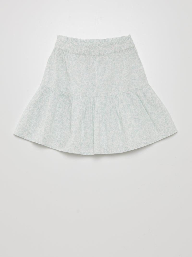 Jupe légère évasée Vert/blanc - Kiabi