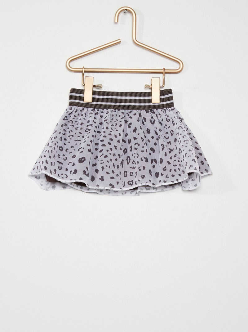 Jupe 'léopard' blanc/gris - Kiabi