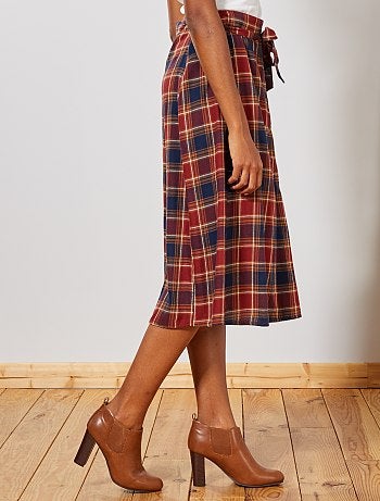 Jupe longue à carreaux - Kiabi