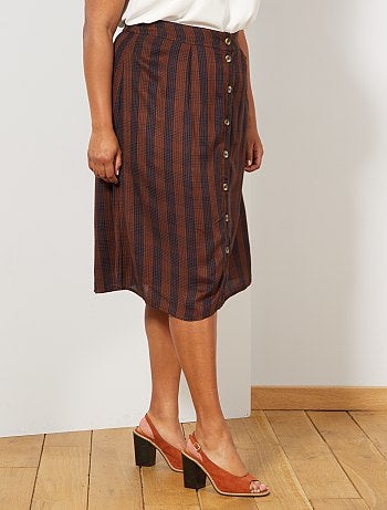 Jupe longue à carreaux - Kiabi