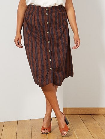 Jupe longue à carreaux - Kiabi