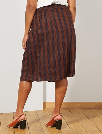 Jupe longue à carreaux - Kiabi