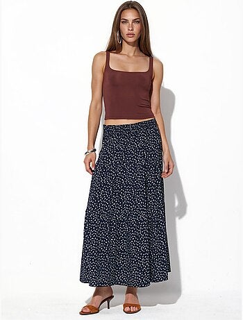 Jupe longue à fleurs taille haute busem