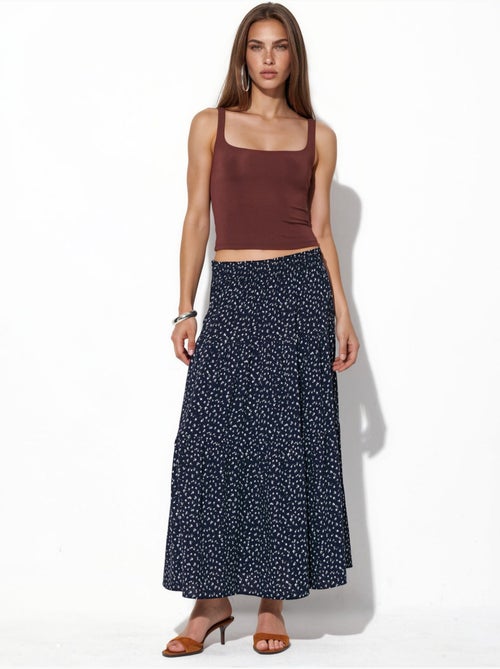 Jupe longue à fleurs taille haute busem - Kiabi Jupe longue à fleurs taille haute busem - Kiabi