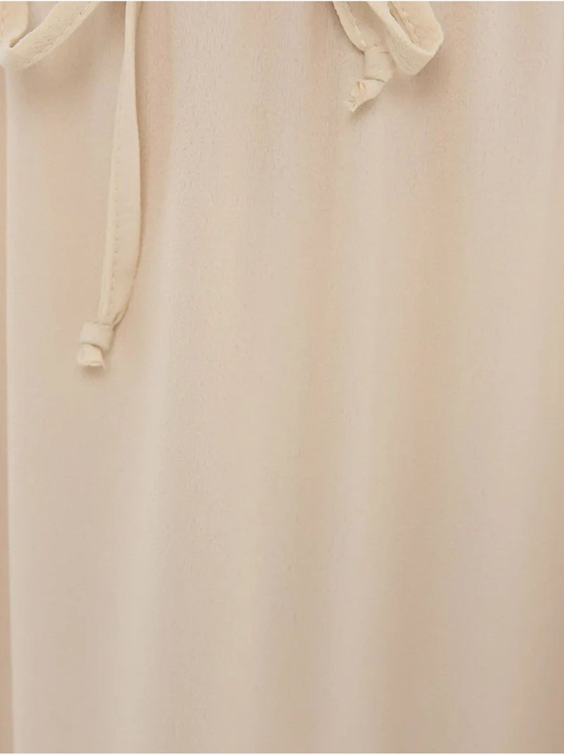 Jupe longue à lacets Beige naturel - Kiabi