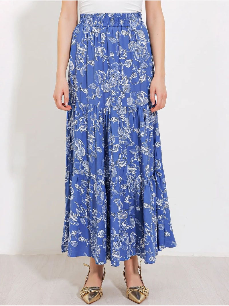 Jupe longue à motifs bdart Bleu lagon - Kiabi