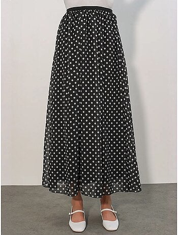 Jupe longue à pois, taille haute bdart