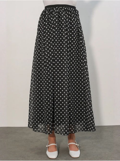 Jupe longue à pois, taille haute bdart - Kiabi Jupe longue à pois, taille haute bdart - Kiabi