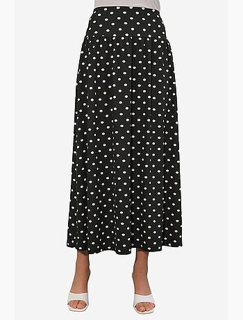 Jupe longue à taille haute à pois bdart