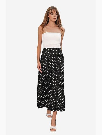 Jupe longue à taille haute à pois bdart