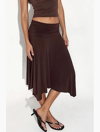 Jupe longue à taille haute avec détail drapé busem