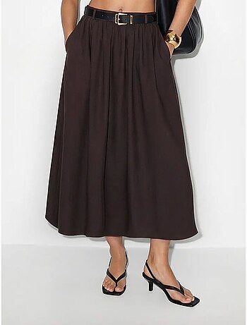 Jupe longue à taille haute et ceinture lucci