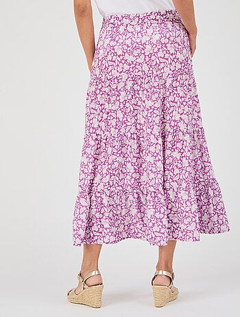 Jupe longue à volants pure viscose - Damart