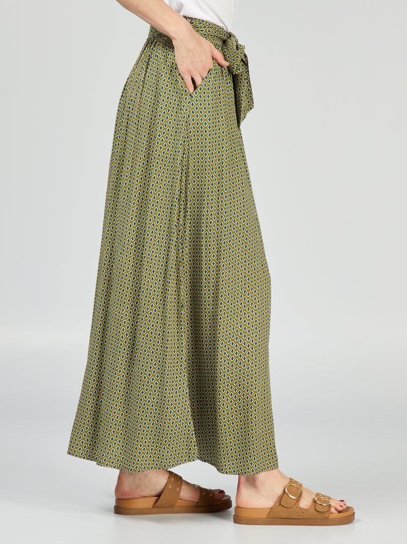 Ensemble Fille René Derhy Vintage 10 Ans – Jupe + Chemise à Nouer – Imprimé Village