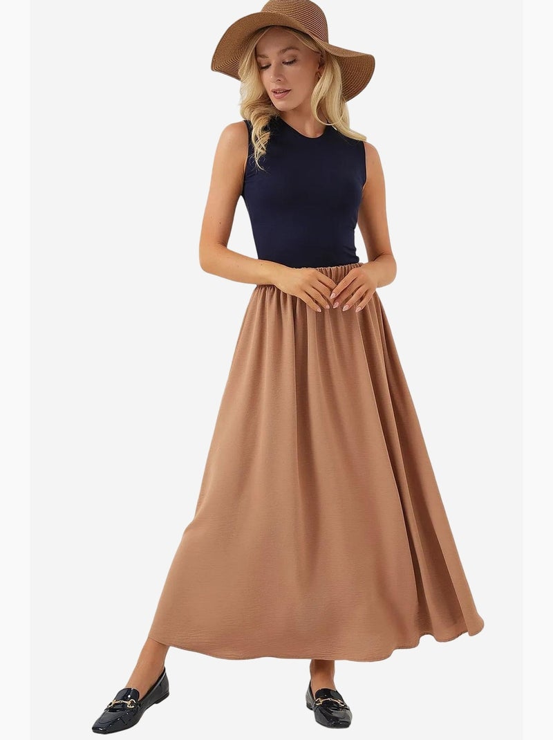Jupe longue ayrobin 8050 bdart - Camel - Femme - 19.50€ - Kiabi