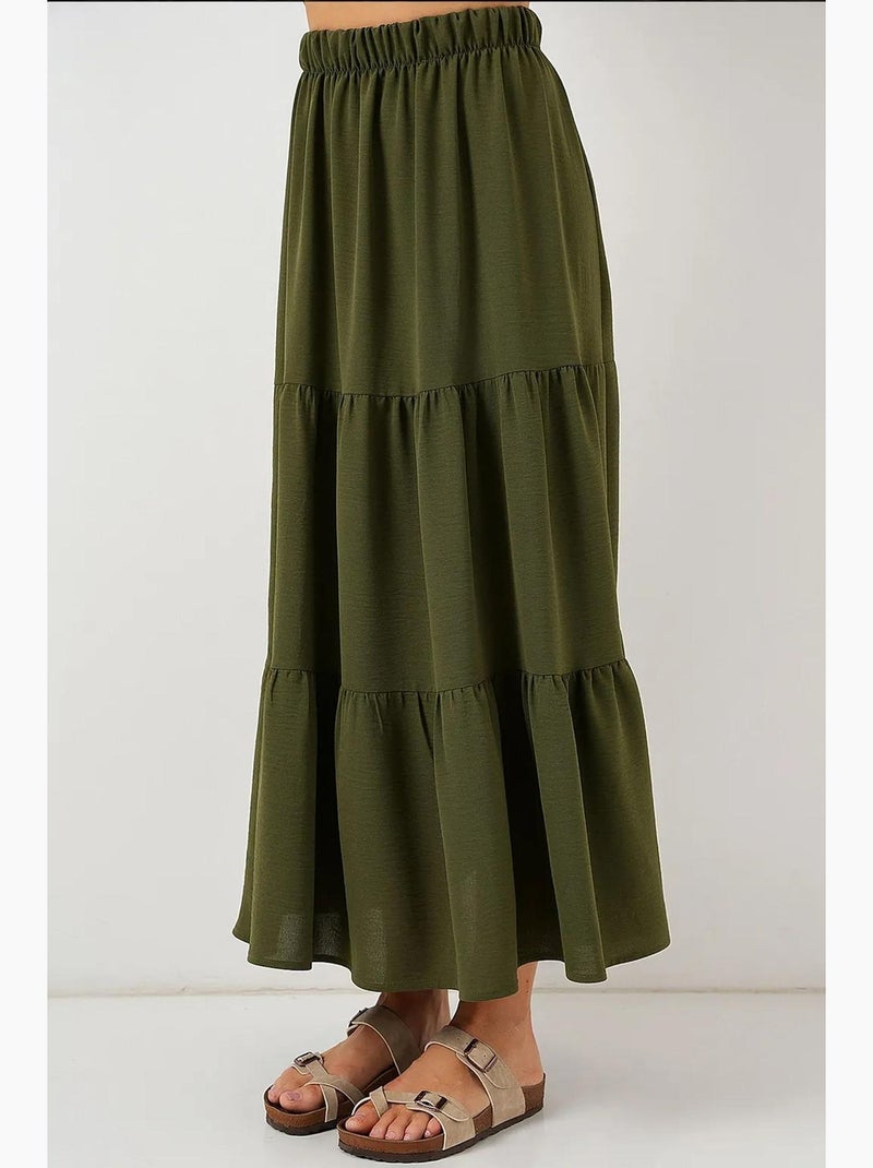 Jupe longue ayrobin bdart Kaki - Kiabi