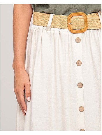 Jupe longue boutonnée avec ceinture XETO