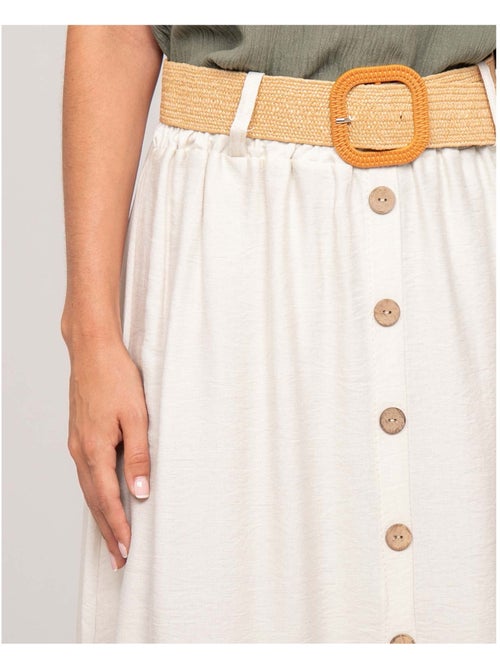 Jupe longue boutonnée avec ceinture XETO - Kiabi