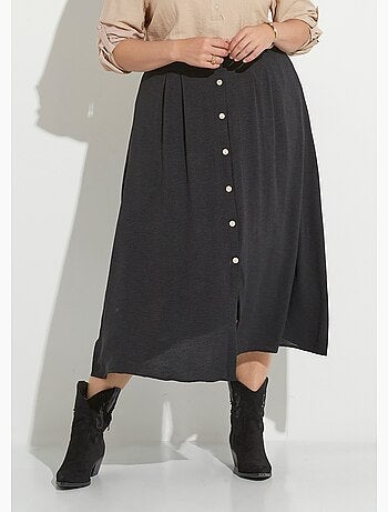 Jupe longue boutonnée taille élastiquée - afibel