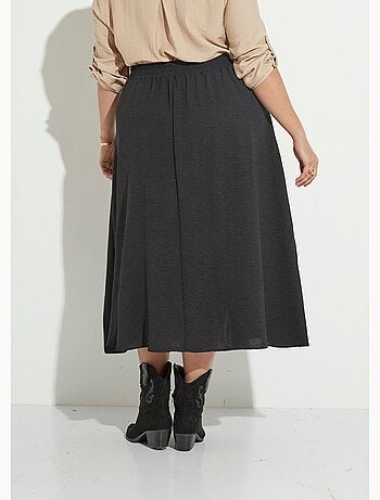 Jupe longue boutonnée taille élastiquée - afibel
