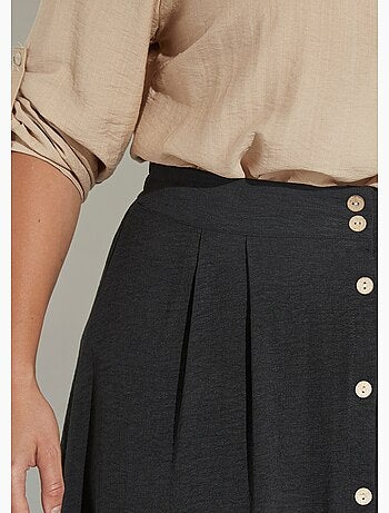 Jupe longue boutonnée taille élastiquée - afibel
