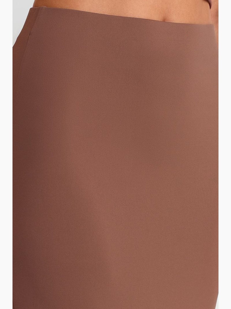 Jupe longue crayon à taille haute dilvin Marron - Kiabi