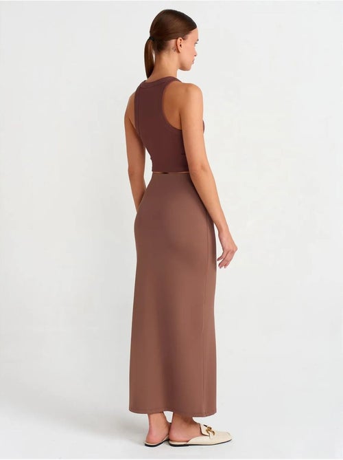 Jupe Longue Crayon À Taille Haute - Kiabi