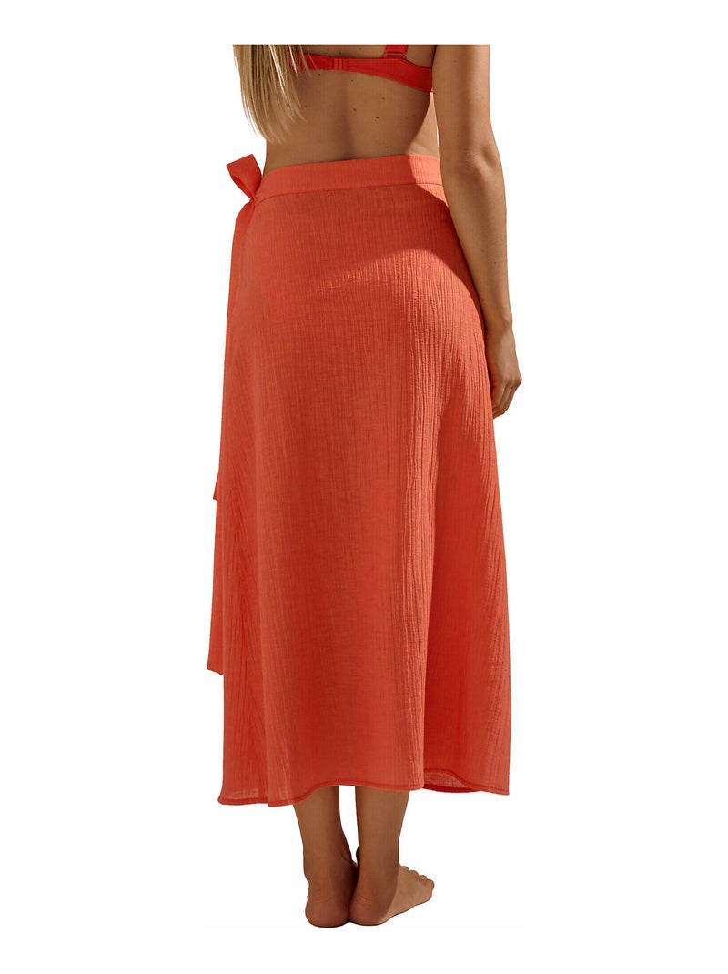 Jupe longue de plage Normandie Orange - Kiabi