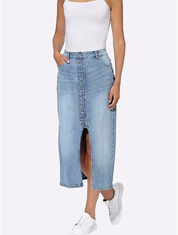 Jupe longue délavé tendance - taille standard - helline