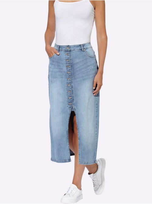 Jupe longue délavé tendance - taille standard - helline - Kiabi Jupe longue délavé tendance - taille standard - helline - Kiabi
