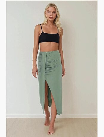 Jupe longue drapée moulante taille haute hiccup