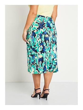 Jupe longue droite effet portefeuille maille