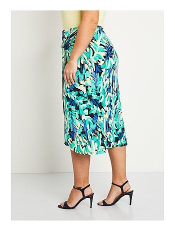 Jupe longue droite effet portefeuille maille