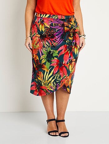 Jupe longue droite imprimé exotique - AFIBEL