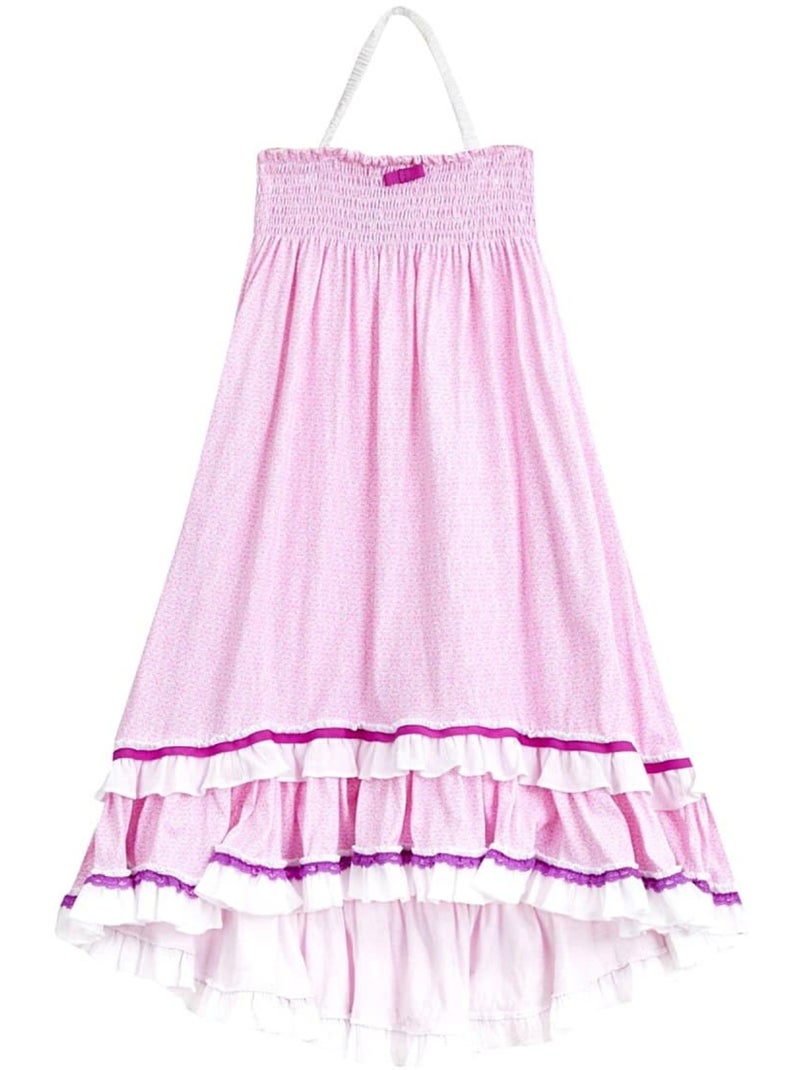 Jupe Longue   en Coto Jersey  2-en-1  IBIZA - La Faute à Voltaire Blanc Rose - Kiabi