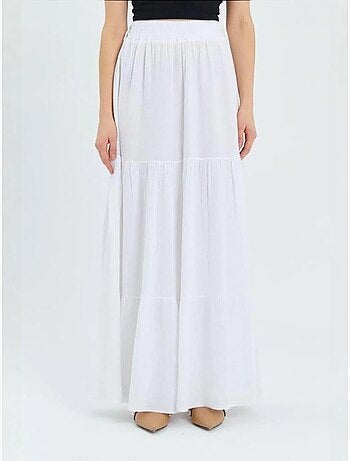 Jupe longue en coton avec taille élastique mixray