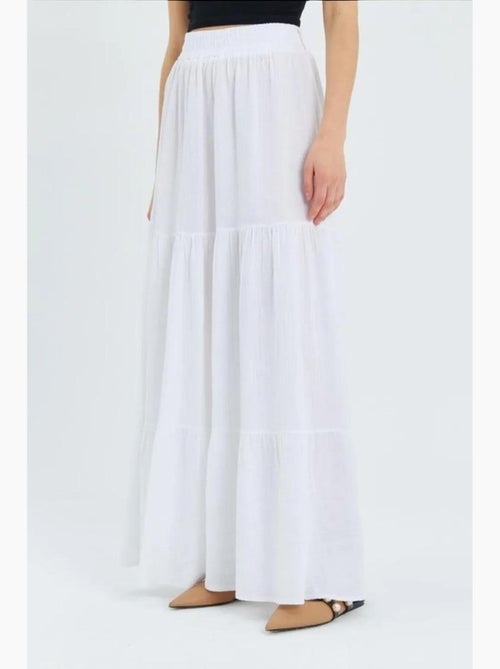 Jupe longue en coton avec taille élastique mixray - Kiabi Jupe longue en coton avec taille élastique mixray - Kiabi