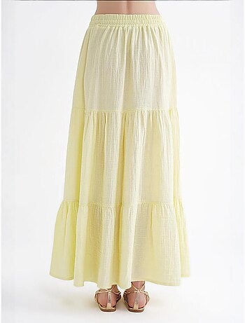 Jupe longue en coton avec taille élastique mixray