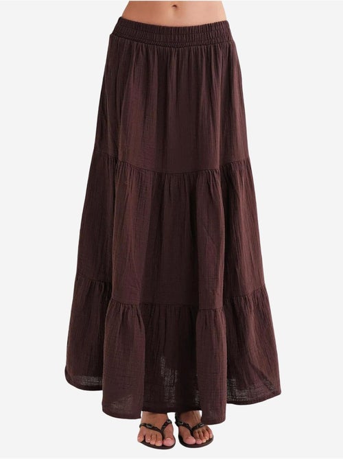 Jupe longue en coton avec taille élastique mixray - Kiabi Jupe longue en coton avec taille élastique mixray - Kiabi