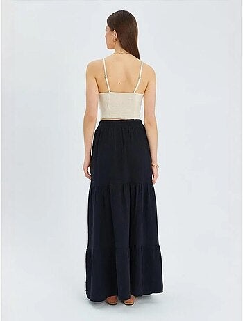 Jupe longue en coton avec taille élastique mixray