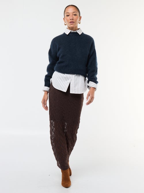 Jupe longue en dentelle - Kiabi