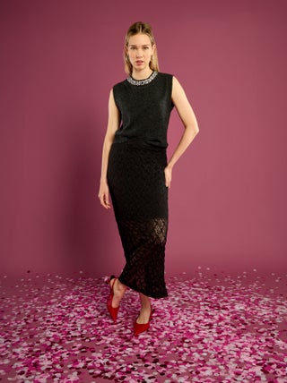 Jupe longue en dentelle