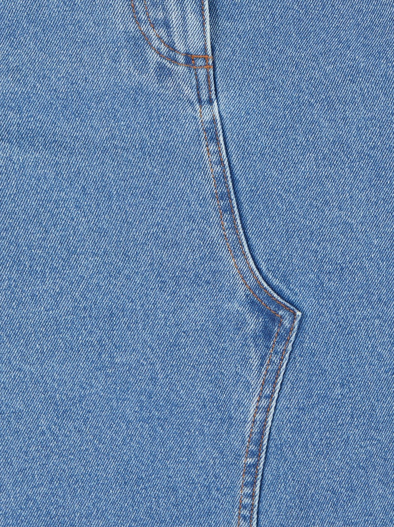 Jupe longue en jean - Damart Bleu clair - Kiabi