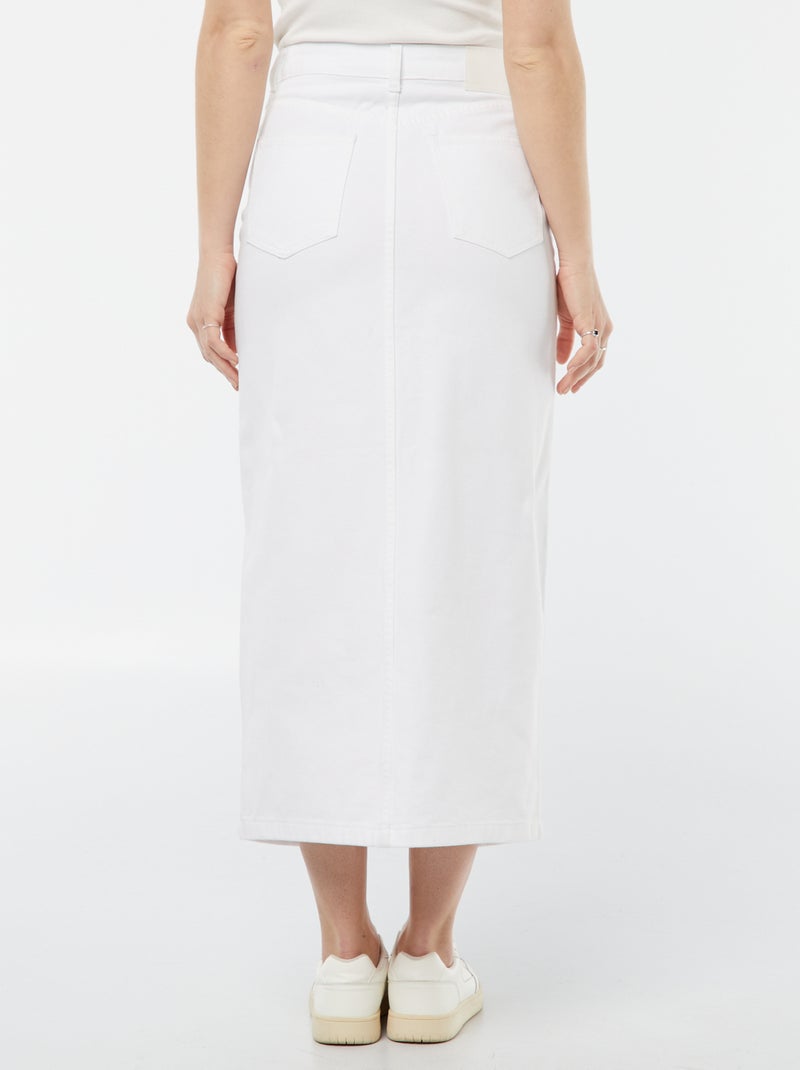 Jupe longue en jean Blanc - Kiabi