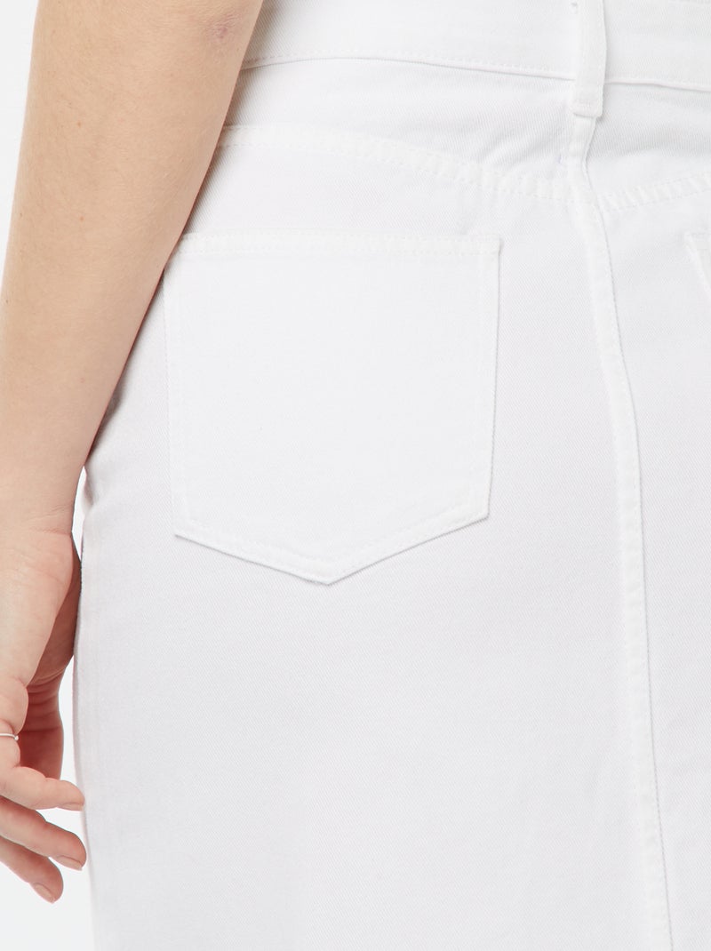 Jupe longue en jean Blanc - Kiabi