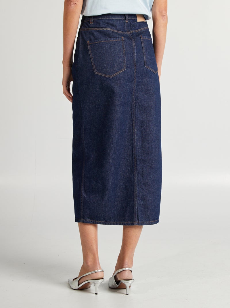 Jupe longue en jean BLEU - Kiabi
