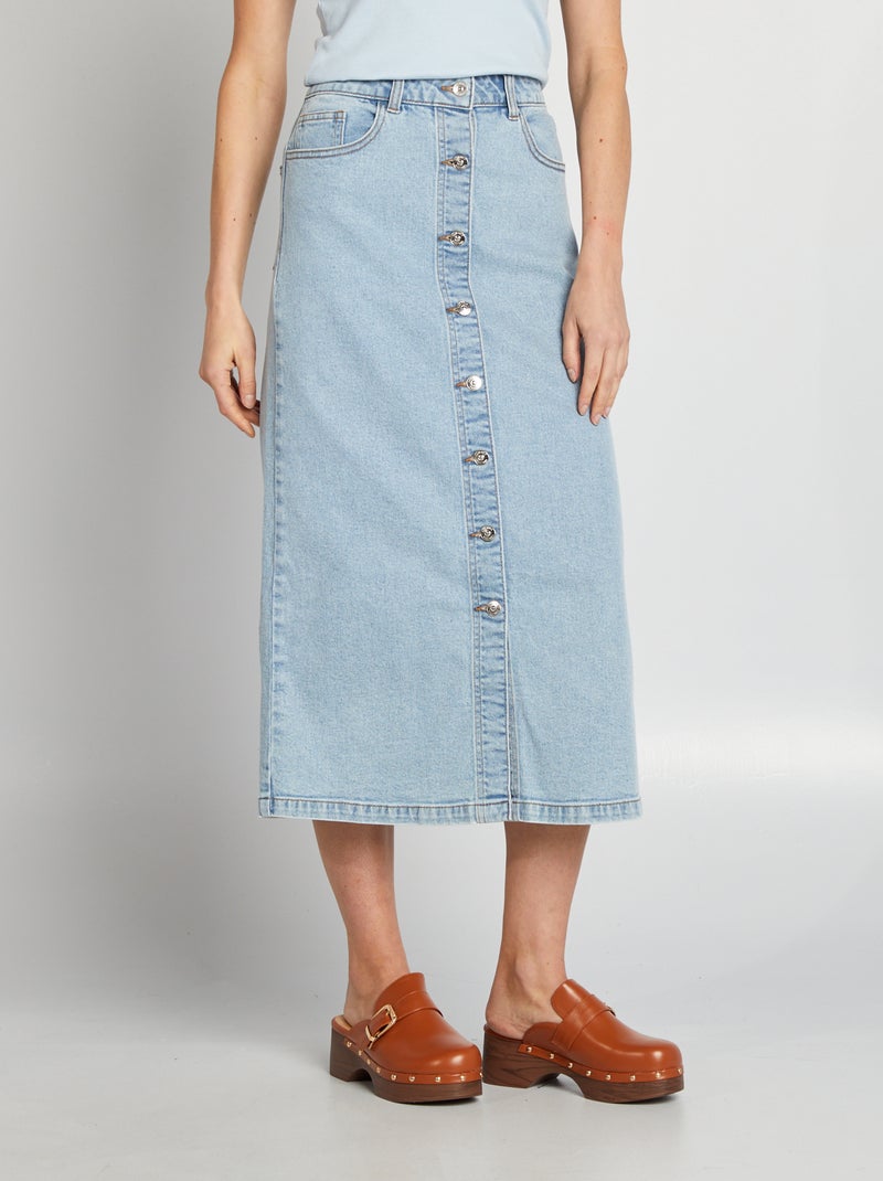 Jupe longue en jean Bleu - Kiabi