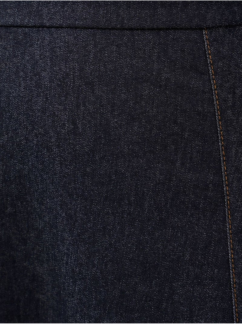 Jupe longue en jean taille haute trapèze avec poches bdart Bleu marine - Kiabi